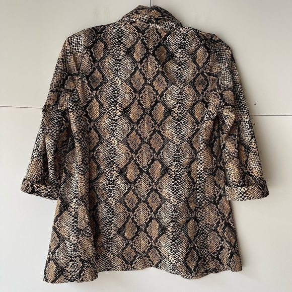 Women's Snakeskin Animal Print Blazer Jacket Open Front Lightweight, Sz M - Picture 9 of 9
